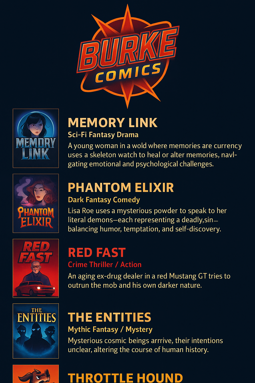Burke Comics Coming Soon Lineup